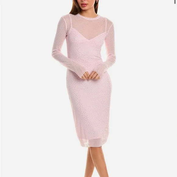 NWT AFRM Loah Rhinestone Midi Dress - sz S - Picture 1 of 5